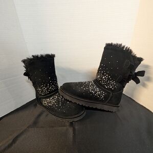 UGG Limited Edition Swarovski Rhinestone Bailey Boot Velvet Bow Tie